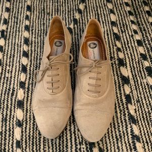 Lanvin Tan Beige Suede Brogues Shoes